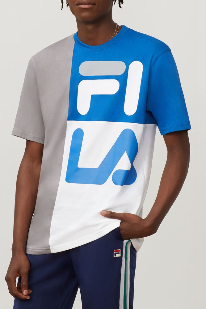 Fila T-Shirt Herre Grå/Blå Indo Crew ZGM-670941